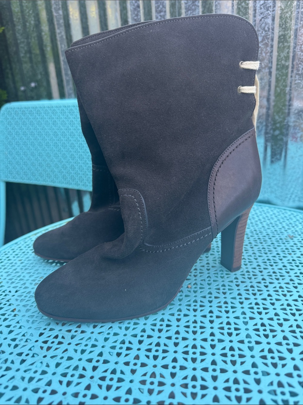 See By Chloe Black Suede Mid-Calf High Heel Boots Fits a size 9.5 US